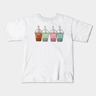 Bubble tea cartoon illustration Kids T-Shirt